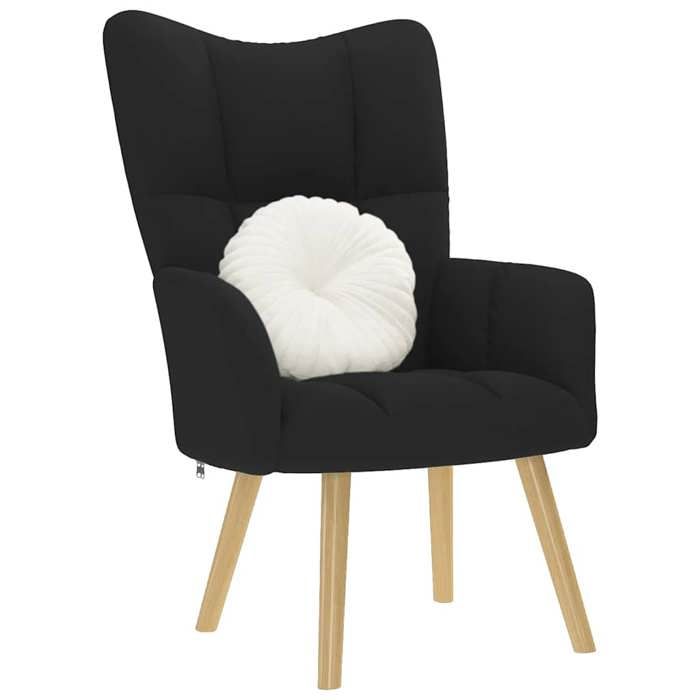 SALE 2025Chaise de relaxation - chaise dappoint de salon - Noir Tissu - 615x69x955 cm85 Kg 8086