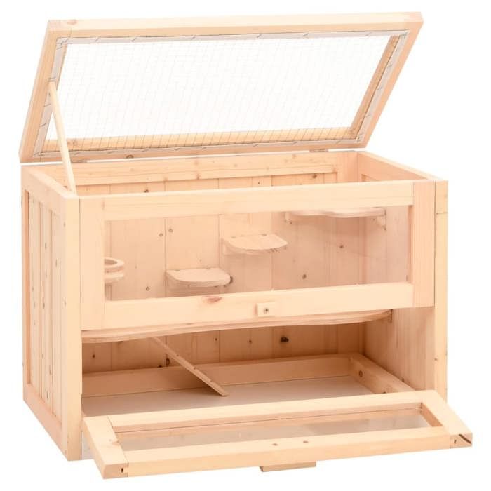 Comparer les prix de RemiseClapier - UU - Animaux - Cage à hamster 60x355x42 cm bois massif de sapin JILIMAISON2025 5178629
