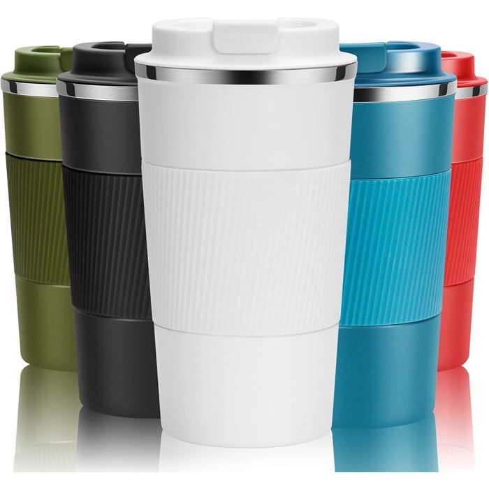 Mug de voyage réutilisable tasse à café isotherme sous vide bouteille en acier inoxydable pour boissons chaudes et froides -510