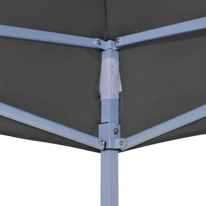 Toit de tente de réception - WIENS - 2x2 m - Anthracite - Tissu oxford 600D - Revêtement PVC - Résistant aux UV