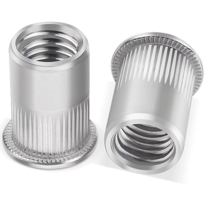 Gr10 Rivets 10 Inserts M10 Rivets Filetés Inox, écrous sertir tête plate métriques ...