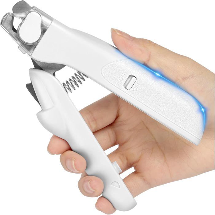 Coupe-griffes LED pour animaux - LEHRING - Lumière LED ultra-lumineuse - Lames en acier inoxydable - Forme en demi-lune