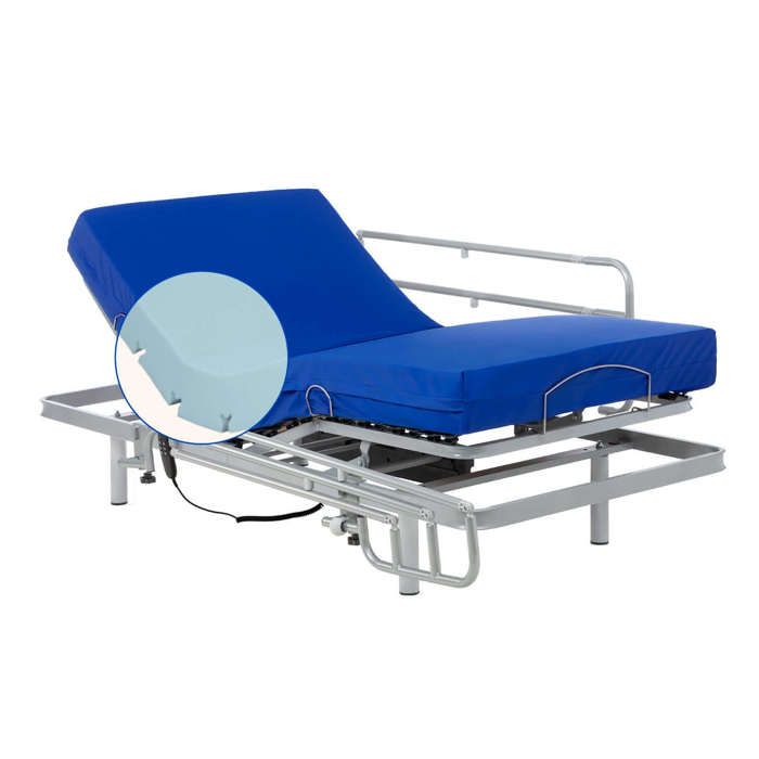 Geriafy – Lit Électrique 80x190 cm avec Matelas Professional HR et Barres de Lit Rabattables