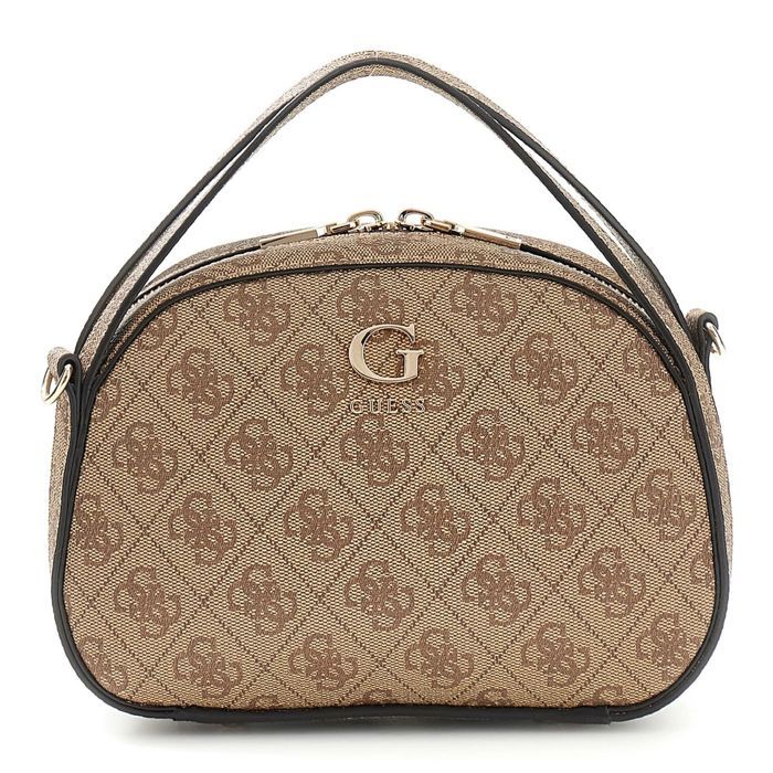 GUESS Sac à épaule bandoulière brun clair marron pour femme - Coleen Logo Top Zip Crossbody Latte Logo 347766