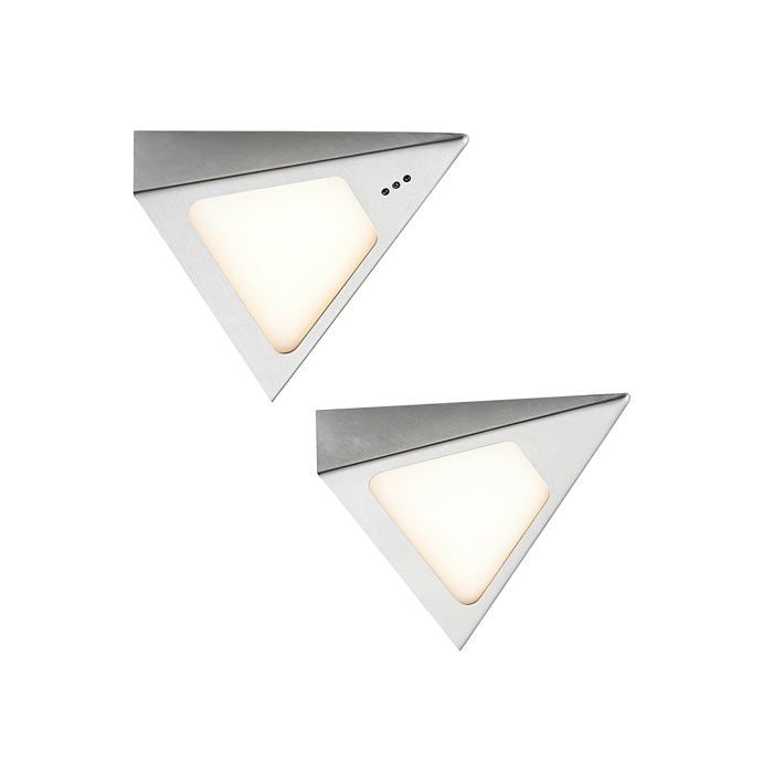 Éclairage sous meuble ampoules LED - PRIOS - éclairage de placard - Acier inoxydable - 13 5 x 12 75 x 4 cm - acier inoxydable Éclairage sous meuble ampoules LED - PRIOS - éclairage de placard - Acier inoxydable - 13 5 x 12 75 x 4 cm - acier inoxydable
