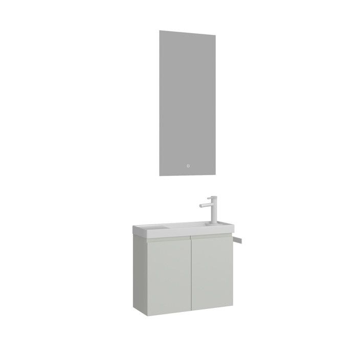 Meuble avec simple vasque et miroir Ferla 60 - 60 x 22 x 50 cm - Matte Cashmere