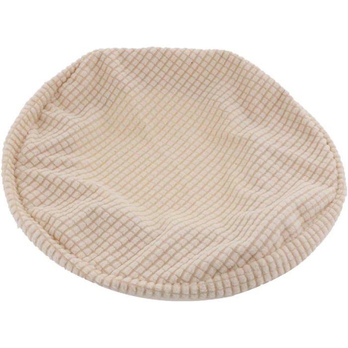 Housse de Tabouret Chaise Extensible Couverture de Tabouret de Barre Ronde Epaisse Stretch-Able Beige