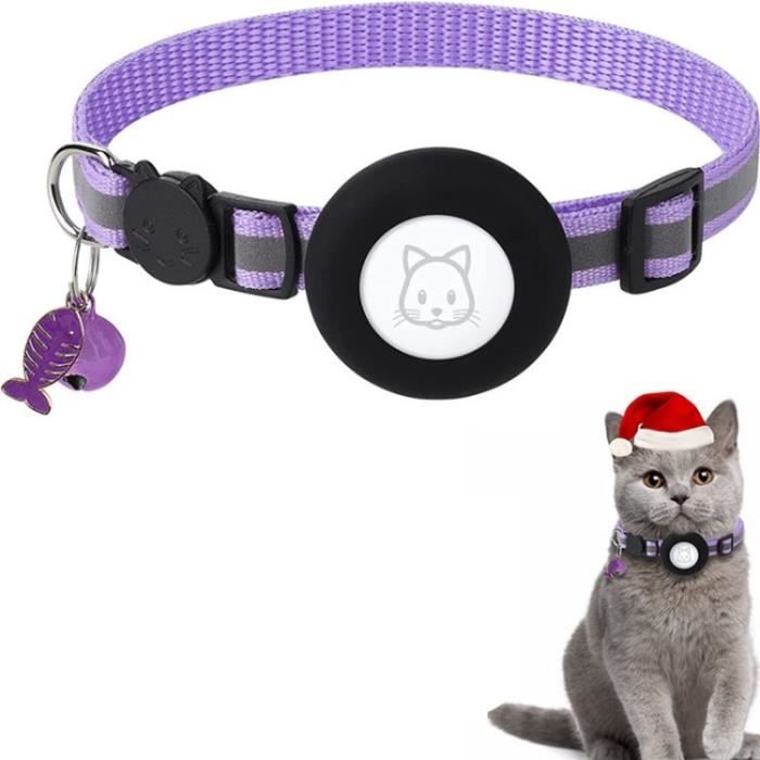 Meilleurs prix pour AMORUS Collier Chat Couverture De Traqueur Gps Pour Collier De Chien Et Pendentif En Forme De Poisson - Violet