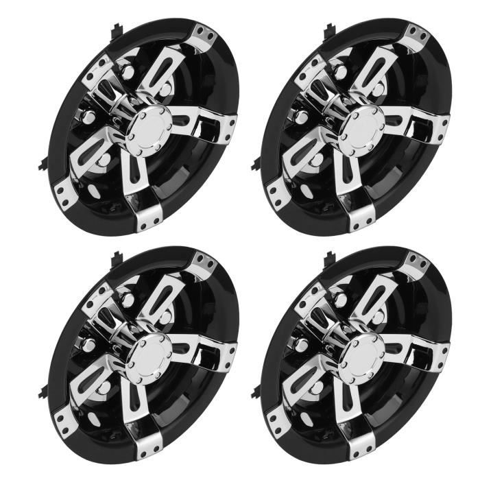 12 Caches Moyeu Crâne 56mm Noir/rouge - Enjoliveurs ABS Pour Voiture, Camionnette, Style Personnalisé