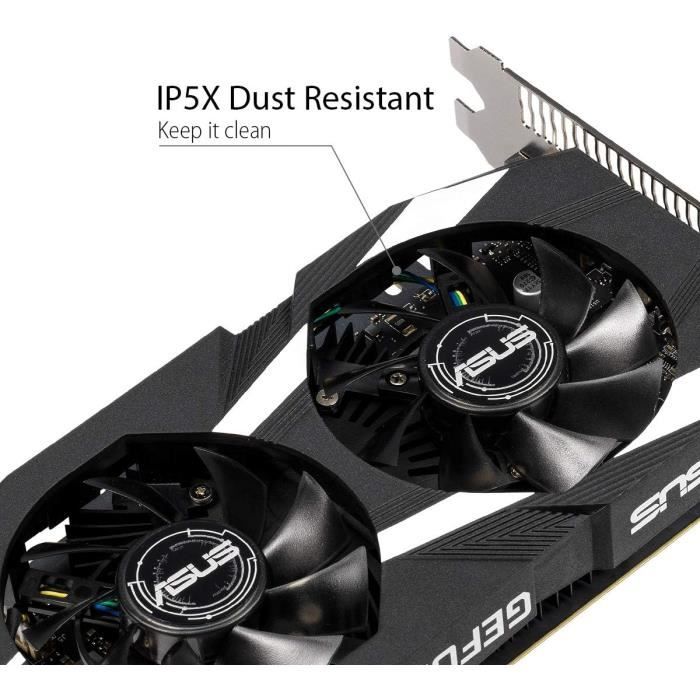 Carte graphique - ASUS - NVIDIA GeForce GTX 1650 DUAL - 4 Go GDDR5 - DirectX 12 - PCI Express x8 - HDMI - Asus