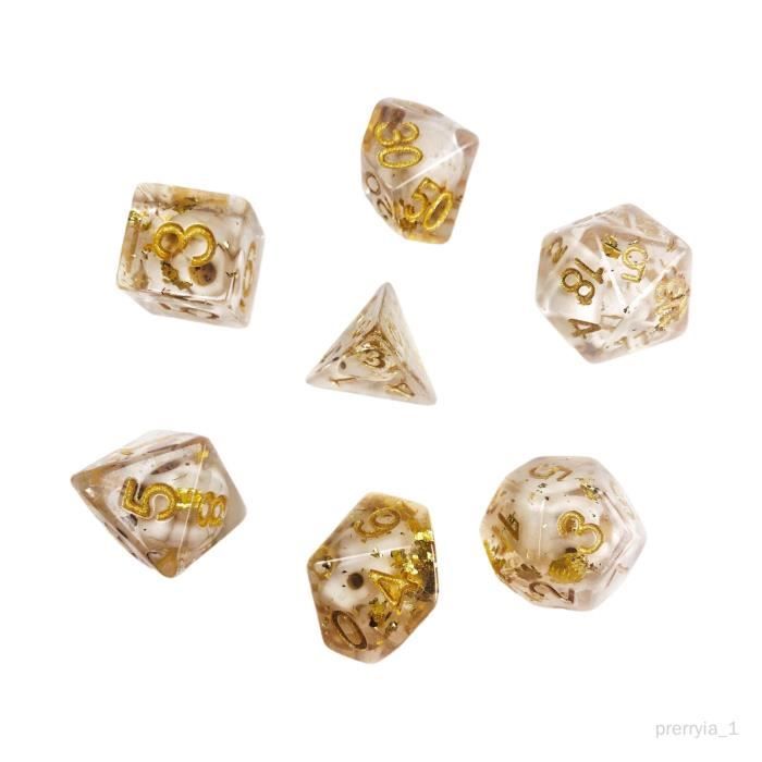 Jeu de dés en résine DRFEIFY - KA488 - Dés polyédriques équilibrés et colorés - Jeux