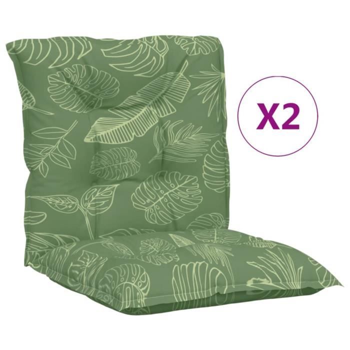Lot De 2 Coussins Chaise Avec Dossier - 40x80 Cm, Tissu Coton/lin, Rembourrage PP, Attaches Antidérapantes