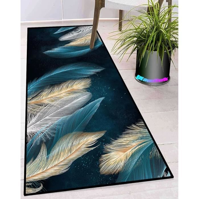 Lot De 2 Tapis De Cuisine Lavables – Motif Poisson Bleu – Dimensions 50x80 Cm Et 50x160 Cm – Antidérapants, Microfibre - 4