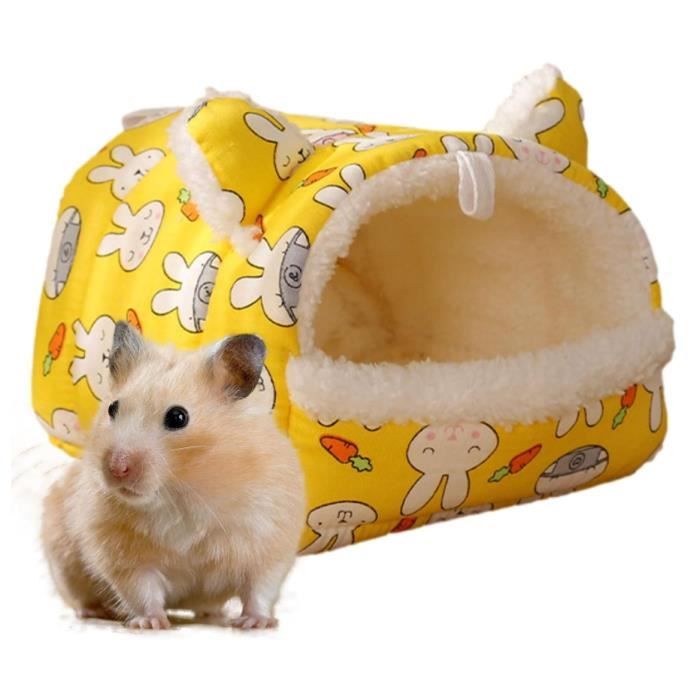 Maison de couchage confortable pour hamsters petits animaux de compagnie nid dhiver chaud pour lapin gerbille furet hamsters