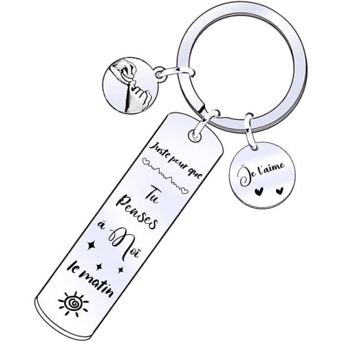 Porte-clés Couple Saint-Valentin - Cadeau Romantique Avec Boîte, Message D'amour Gravé