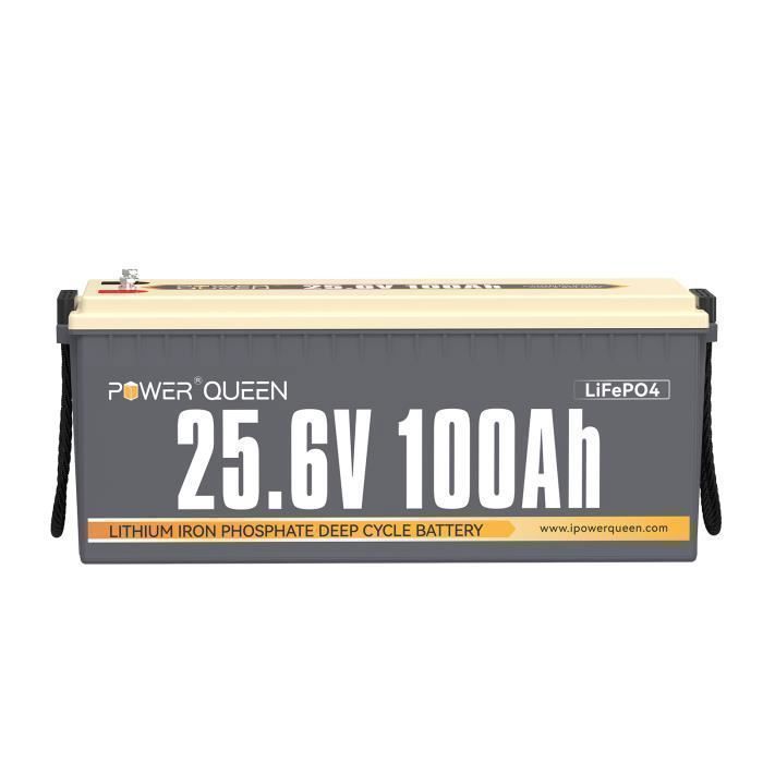 Batterie Lithium LiFePO4 24V100Ah 2560Wh pour Camping-car Caravane Voyage Marine Système Solaire Power Queen