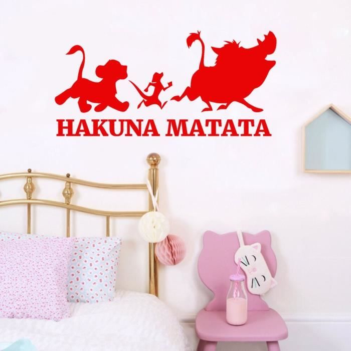 Decoration Maison Rouge Le Roi Lion Disant Hakuna Matata Pas Souci Citation Stickers Muraux Decoratifs Maison Declas Amovible Cdiscount Maison