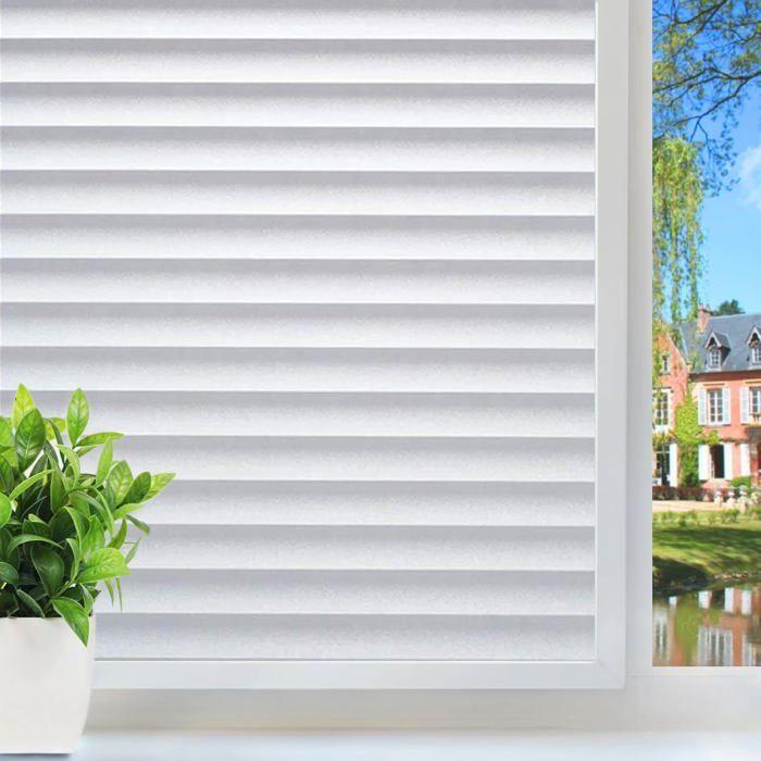 Film Occultant Pour Fenetre Film Adhesif Vitrage Film Decoratif Autocollant Aux Rayures 44 5x200cm Cdiscount Maison