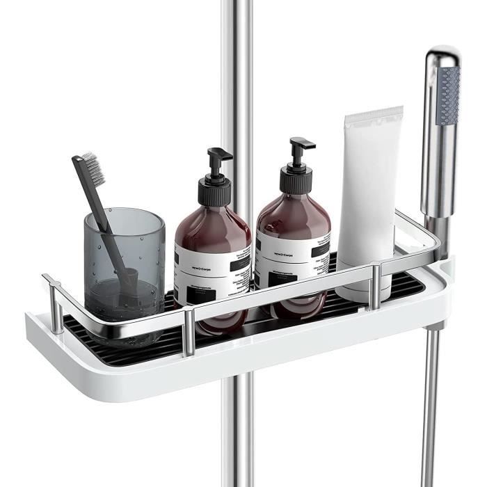 Étagère de douche sans perçage pour barre de douche - Rangement avec support de douche pour barre de douche de 19 à 25 mm de d[179]