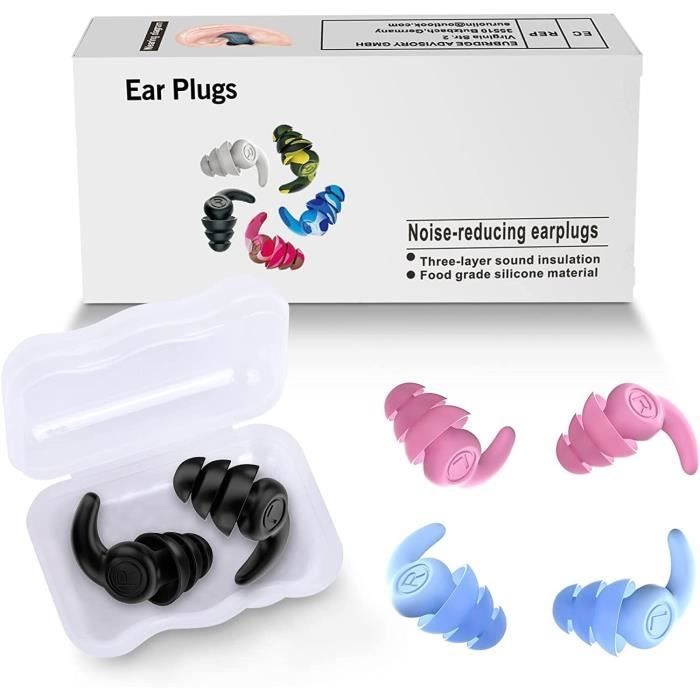 12 Paires De Bouchons D'oreille En Silicone Réutilisables - Imperméables, Anti-bruit - Pour Natation, Voyage, Sommeil - Couleurs Variées