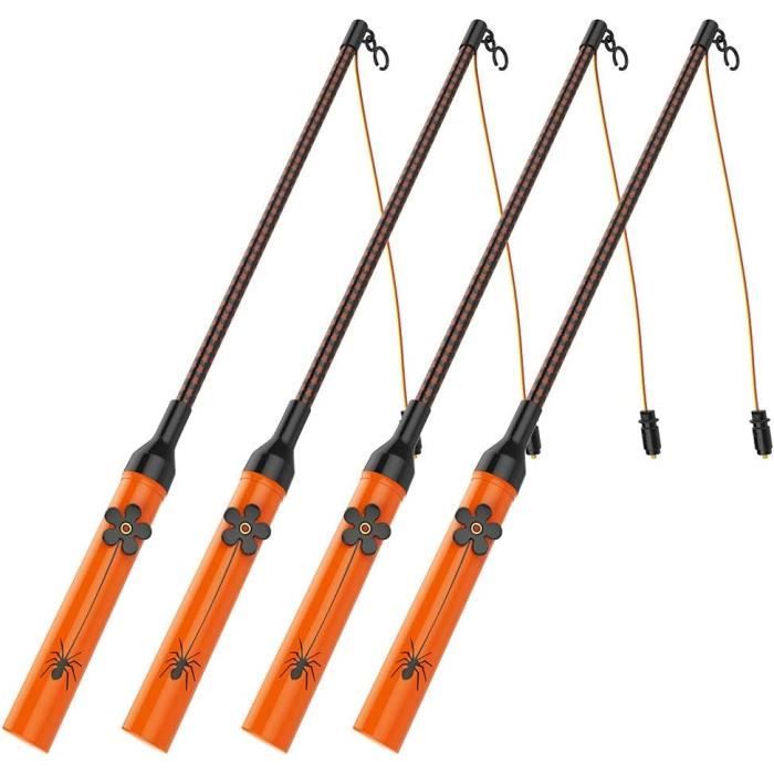 6 Bâtonnets Lanterne LED Pour Enfants – 20 Cm Avec Crochet | Pour Halloween, Saint-Martin, Fêtes – Couleurs Rouge, Rose, Bleu – Piles Non Incluses