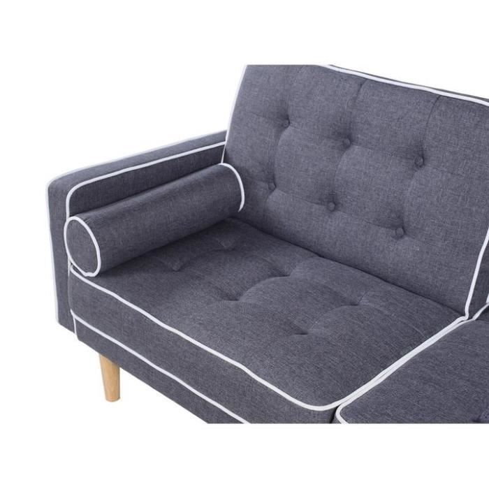 Banquette Clic Clac 2 Coussins Design Moderne Nuances De Gris 193x55x41 84 Cm Gris Foncé