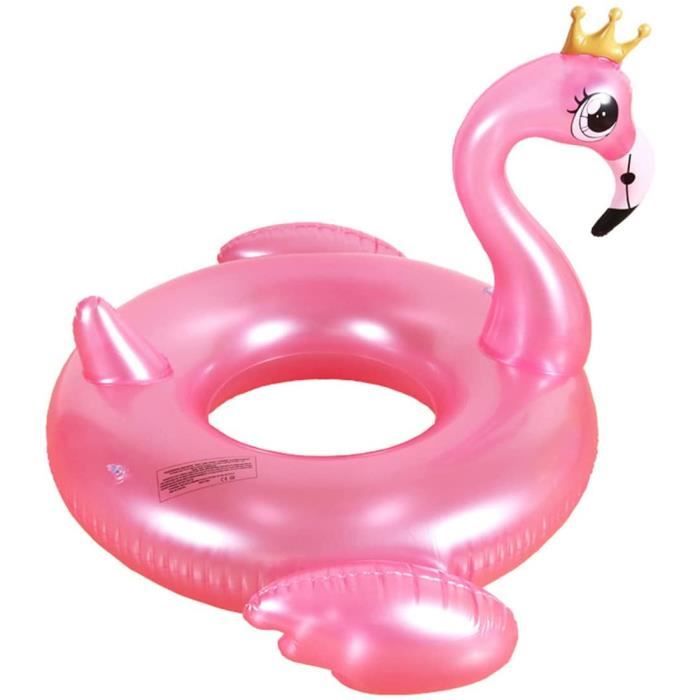 Flamant Rose Gonflable Glitter Pour Piscine - Bouée Adulte 70cm | Décoration Plage Été