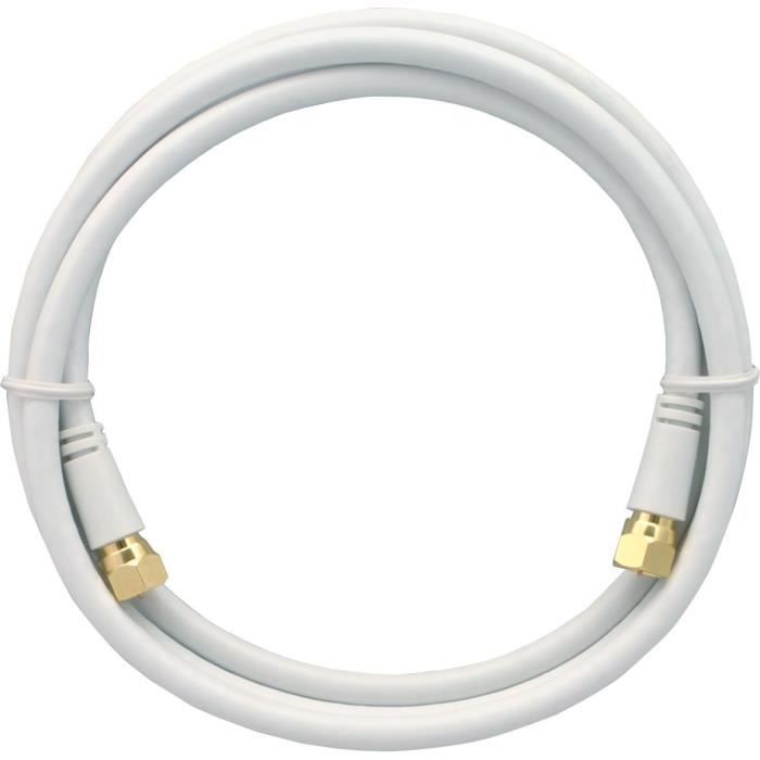 SKT MAK15003 Câble coaxial de Modem ou d'antenne satellite 1.5 m Fiche F  plaqué Or Triple Blindage Blanc 27 - Achat / Vente câble coaxial SKT  MAK15003 Câble coaxia 27 - Cdiscount