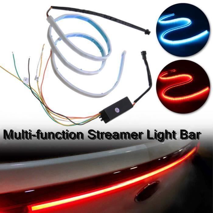 UNHO 2 PCS Bandes Feux Diurnes Flexibles 45CM en Silicone Tube Lumineuse LED DRL 12V Imperm/éable et Adh/ésive Switchback Phare LED Clignotant pour Les Voitures Blanc et Jaune