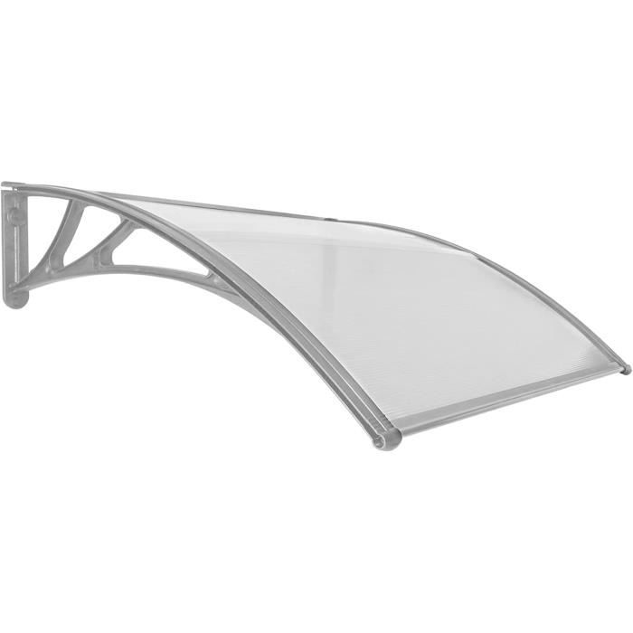 Auvent Porte MEZZA LUNA En Polycarbonate 3 Mm – Acier Zingué, Gris Anthracite