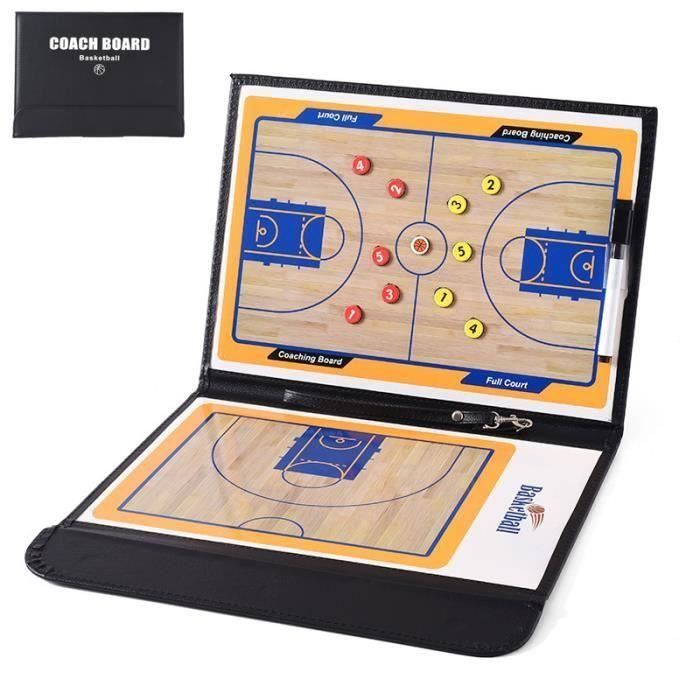 Tableau Tactique Magnétique Basketball Double Face - Portable Avec Aimants Et Marqueurs - Pour Entraîneurs Et équipes