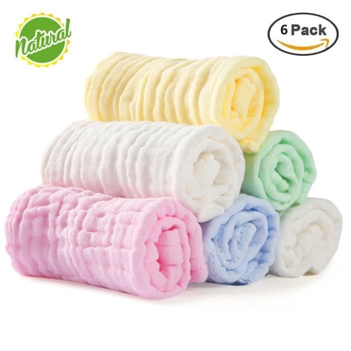Ensemble De 6 Debarbouillettes De Bain Pour Bebe Serviettes De Toilette Extra Douces Pour Nouveau Ne Lingettes Reutilisables En Cdiscount Maison