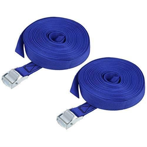 Lot De 10 Sangles D'arrimage 10 M - 5 Cm Large, 5000 Kg Résistance, Avec Cliquet Et Crochets