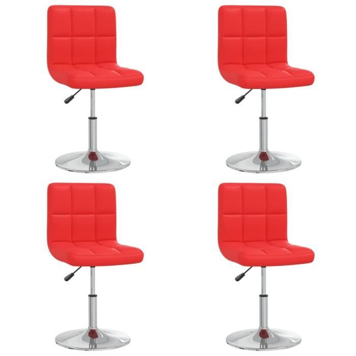 pop - market chaises de salle à manger 4 pcs rouge similicuir,haut de gamme ®bomrvh®
