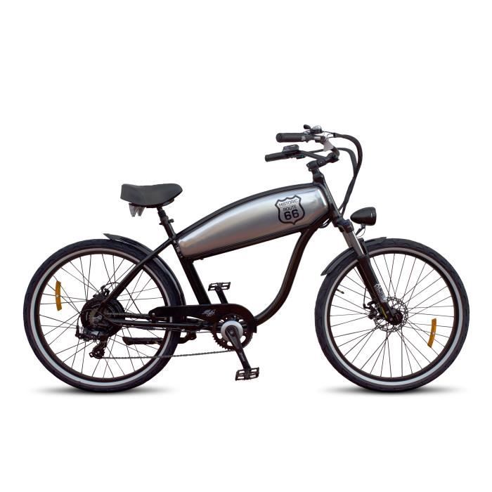 Route 66 Noir et Inox 250W 10Ah V lo lectrique Classic