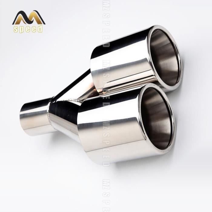 Sortie D'échappement En Acier Inox Brillant - Universelle 5.3-3.8 Cm - Améliore Le Look Et La Sonorité