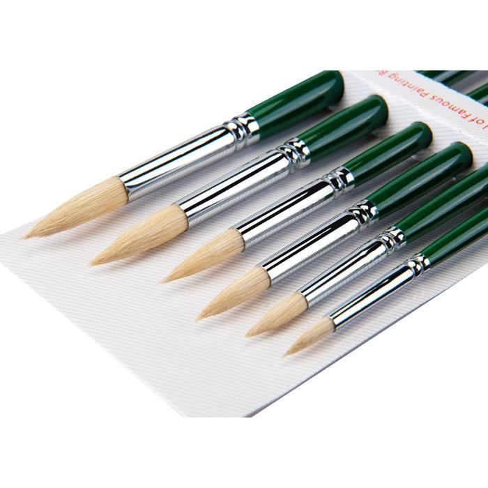 Pinceaux pour artiste Pinceau ¨¤ peinture fine pour peintures acryliques ¨¤  l'aquarelle, vert (6pcs) - Achat / Vente pinceau - set Pinceaux pour  artiste Pinceau - Cdiscount