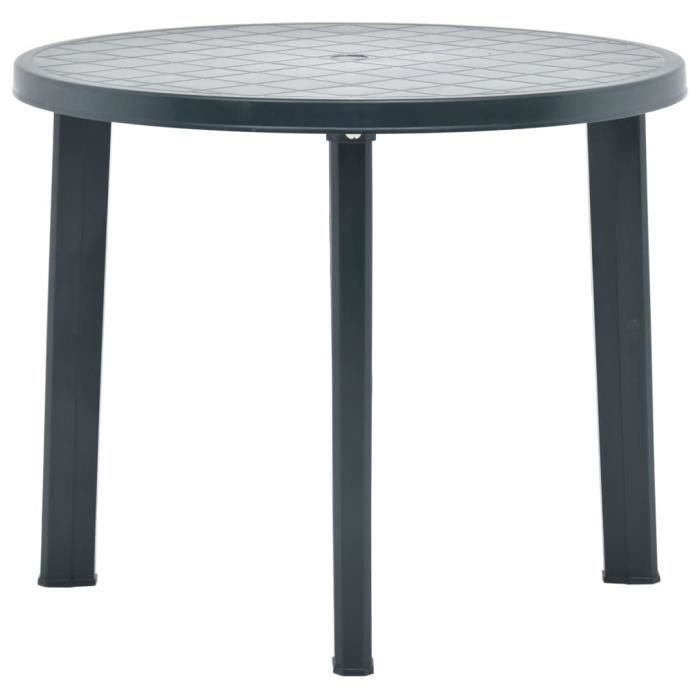 Table de jardin - Vert - 89 cm - Plastique - Résistance aux intempéries - Facile à nettoyer