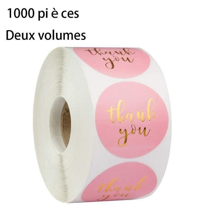 2 Rouleaux 1000 Pièces Autocollants d/'Étiquette de Remerciement 1 Pouce Rond Stickers Thank You Business Autocollants Thank You For Your Purchase Handmade With Love Autocollants pour Carte