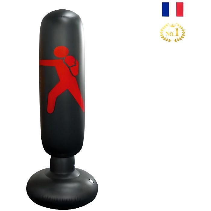 Fitness Sac de Frappe Autonome de Boxe Cible, Sac Gonflable de Poinçonnage Tour Sac Colonne de 1.6m Punching Ball
