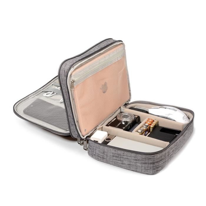Sac Organisateur Pour Câbles Et Accessoires - Double Compartiment - Portable Et Imperméable