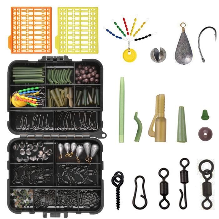 Kit Complet 420 Pièces Pêche à La Carpe - Boîte De Rangement Inclus, Équipement Furtif Pour Débutants