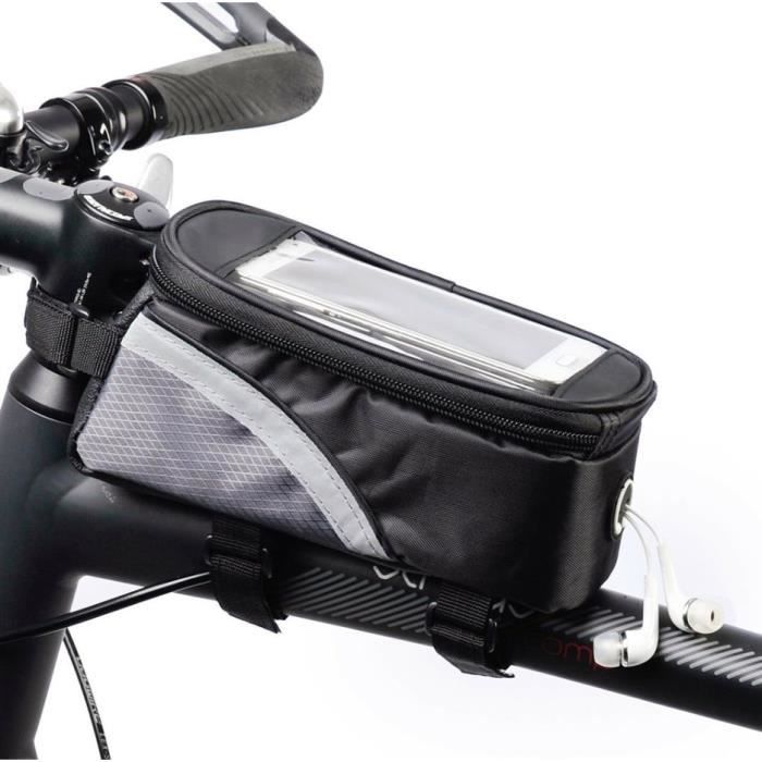 gris Sac tanche pour cadre de v lo sacoche avant pour Tube sup rieur de v lo tui pour t l phone portable