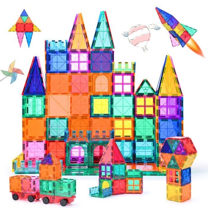 Blocs Construction Magnétiques - BLEOSAN - 128 pièces - Jouet de ...