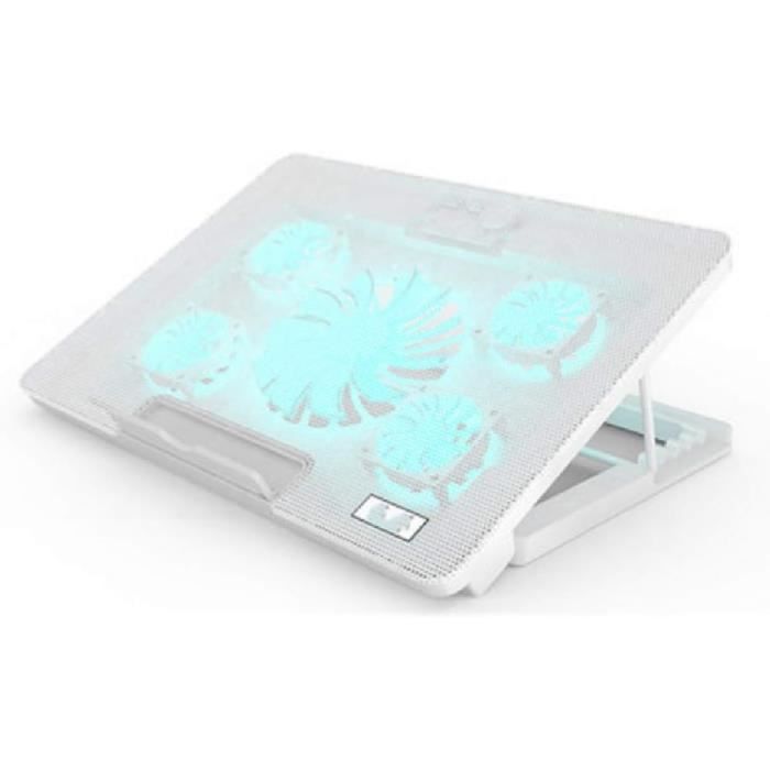 Refroidisseur PC Portable 5 Ventilateurs - Pour 14 à 17 Pouces - Ventilation Active - Noir