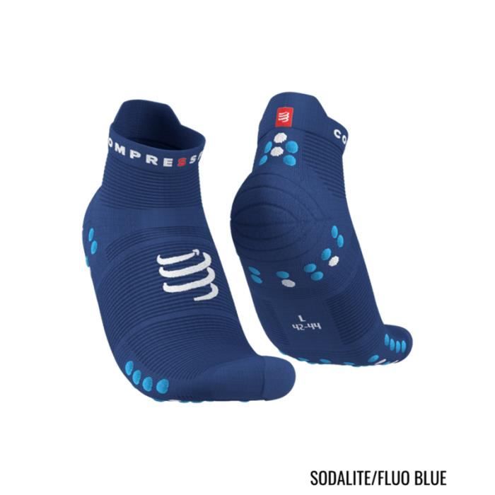 CompresSport - Chaussettes Compressport Pro Racing Socks v4.0 run Bleu et bleu fluo 42/44 Bleu - 42/44 CompresSport - Chaussettes Compressport Pro Racing Socks v4.0 run Bleu et bleu fluo 42/44 Bleu - 42/44