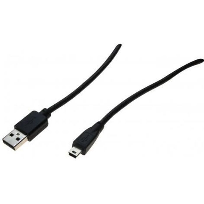 Cordon USB 2.0 - DEXLAN - 2 mètres - Noir - Connecteur type A et mini B ...