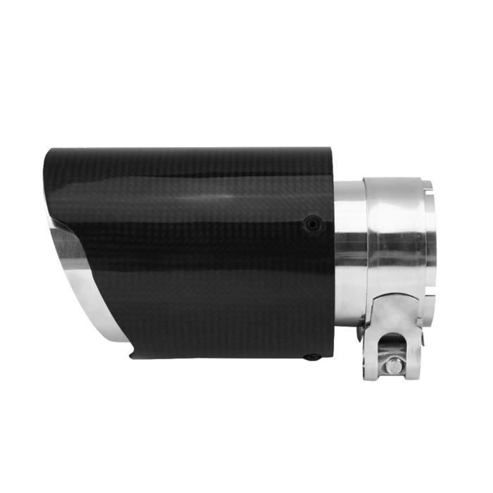 Embout D'Échappement Double Fibre De Carbone 63-89mm - Tuyau Échappement Sportif Noir Pour Voiture