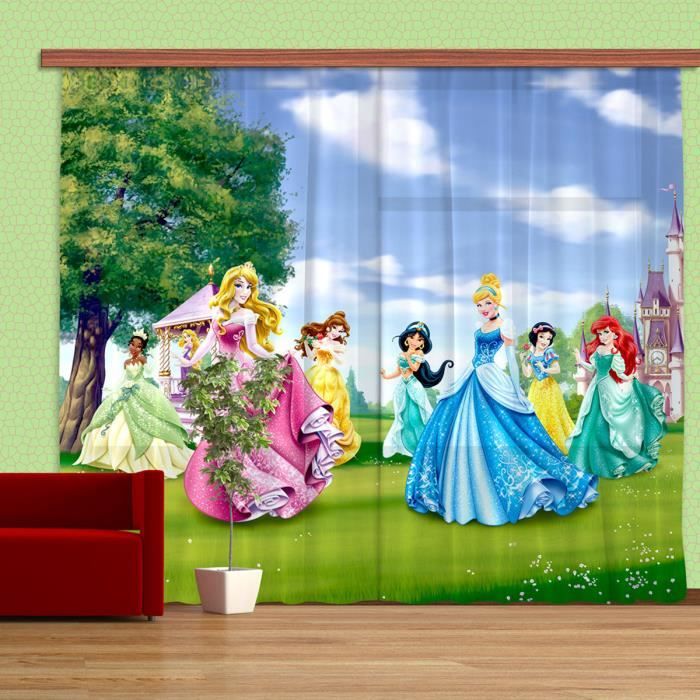 Rideaux Rencontre Princesse Disney Voilage 280x245 Cm Achat Vente Rideau Cdiscount