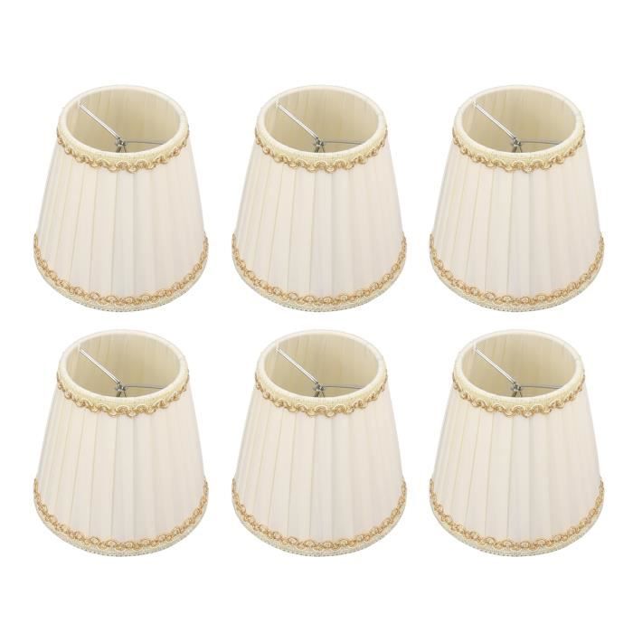 Lot De 3 Abat-jour Plissés Tomotato - Tissu, 9x14x13 Cm, Pince Pour Ampoule E14 - Bleu - 9
